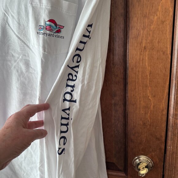 Vineyard Vines Lady. Christmas Whale Long Sleeve White Tee Size 3X - Picture 3 of 12